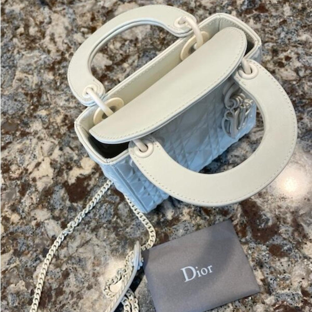 Christian Dior Mini Lady Dior Bag in Latte